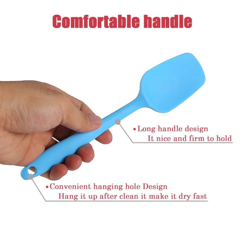 Hokisei Silicone Spatula Set, Rubber Spoon Spatula for Baking, Heat Resistant Cooking Utensil, Flexible Silicone Spoon Baking Mixing Tool Cooking Gadget (4-Piece) - Image 4